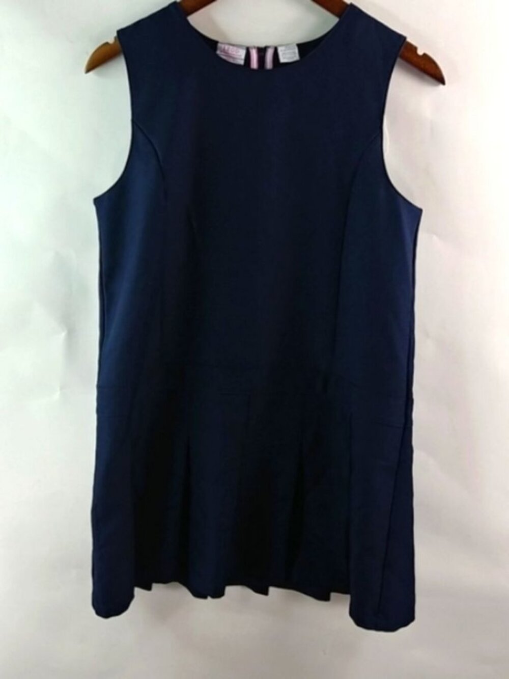 IZOD 14.5 L/XL Girls Double-Knit Jumper Uniform Dress in Navy Blue - Kids